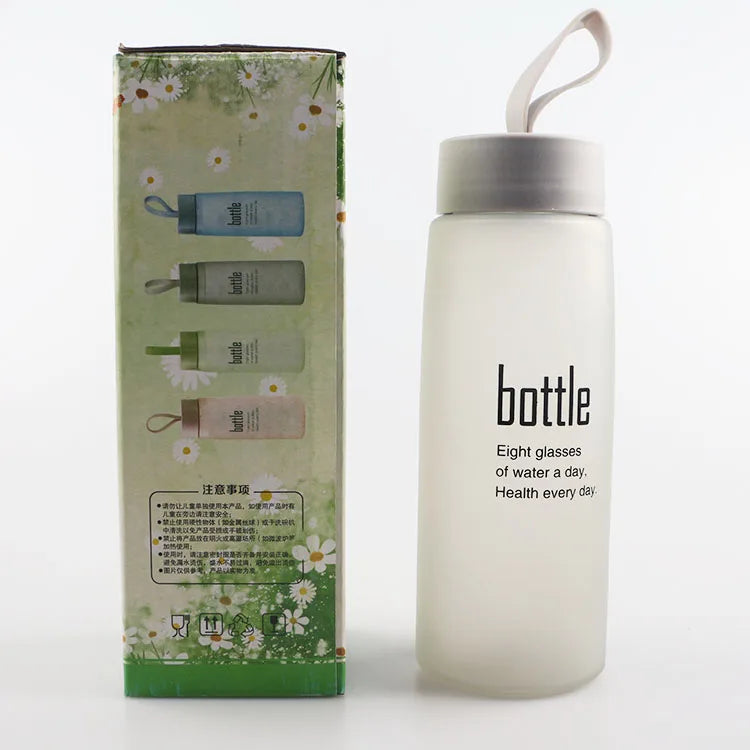 Glass Water Bottle Portable Bottle Glass Drinking Cup