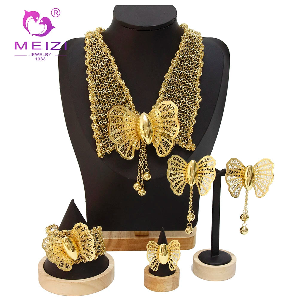 MEIZI JEWELRY 2020 Fashion Women Jewelry Set Saudi 18K Gold Plated Wholesales Bridal African Jewelry Set
