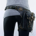 Steampunk Waist Bag Fanny Pack Thigh Purse Gothic Leather Shoulder Crossbody Hiking Chain Messenger Bag