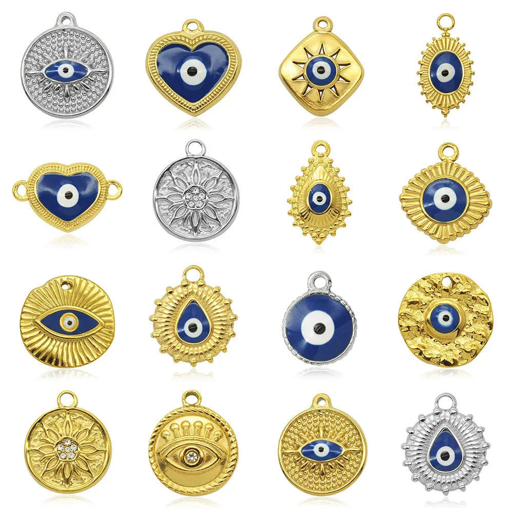 BM Jewelry Stainless Steel Geometric Square Round Eyes DIY Jewelry Accessories Necklace Earrings Pendant