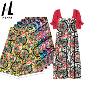 Henry Wholesale Clothing Fabric 100% Polyester Retro Digital Printing Custom Dress Fabric
