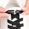 NEW Press Shoe Buckle Shoelaces Without Tie Elastic Laces Sneaker 8MM Widened Flat No Tie Shoelace Kids Adult Shoelace for Shoes