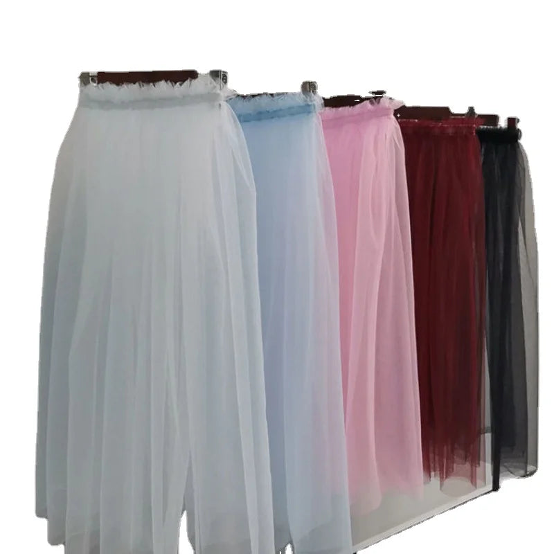White Dance Long Skirt Tutu Long Skirt Practice Gauze Skirt Ballet Dance Dress