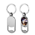 Sublimation Blank Bottle Opener Shape Keychains Metal Custom Photo Keychain