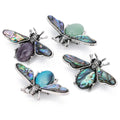 Dual-use Natural Multi-color Amethyst Abalone Shell Inlaid Pendant Necklace High Quality Custom Lovely Animals Shapes Brooch