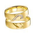 Classic 24K Gold Wedding Rings for Men and Women Couples Heart Eheringe Anillos Bague Artificial Brass Copper Jewelry