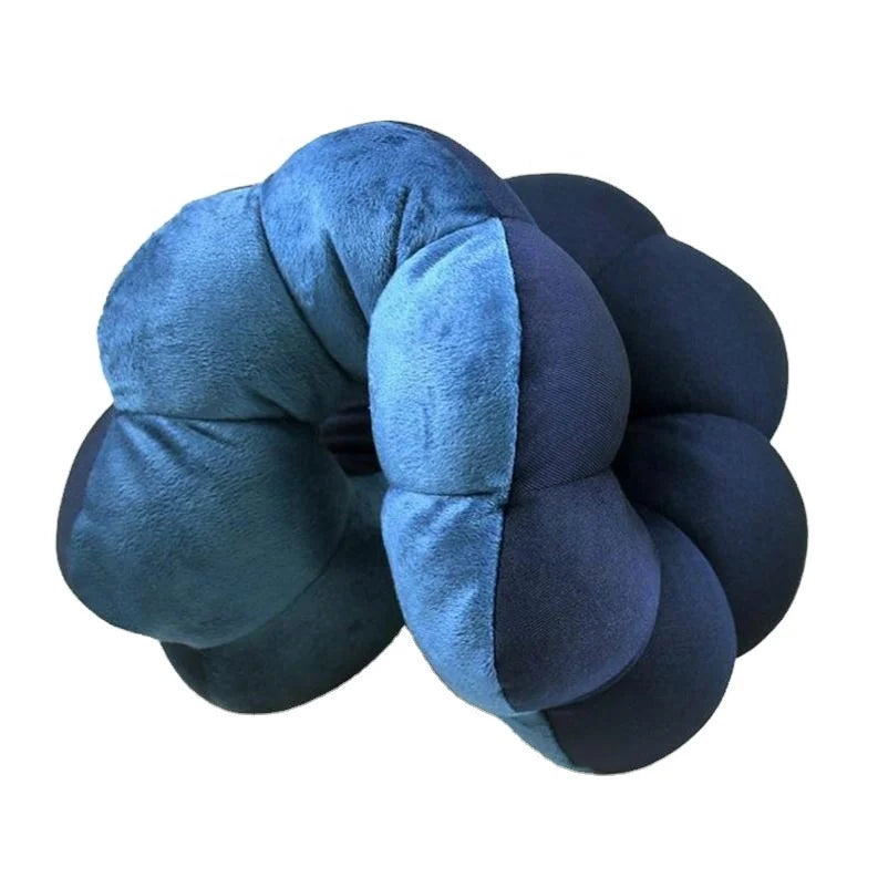 Customized Multi-function Wearable Memory Foam Travel Pillow Flower Shape Neck Pain Relief Cervical Ergonomic Pillow