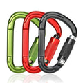 CLIWIZ High Strength 25kN Aluminum Alloy D-shape Screwgate Snap Hook Carabiner for Climbing SGM7103TN