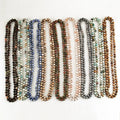 New Women Gemstone Amazonite Matt Natural Stone Necklace 8mm 145-150cm Knotted 9 Colours Natural Stone Long Double Wrap Necklace