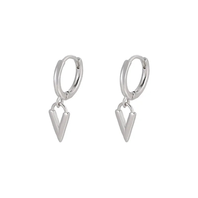V-shaped Earrings New Fashion in 2022 925 Pure Silver Ear Studs Female Minority Design Earrings Female Earrings