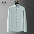New Arrival Regular Fit 100% Cotton Stand Collar Autumn Long Sleeve Large Size Oversize Customized Logo Print Shirt Men