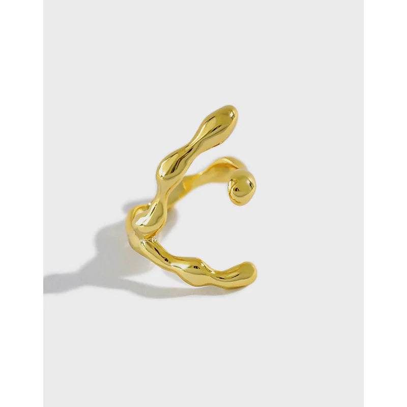 Sterling Silver Ring 925 Minimalist Irregular Latest Designer Rings