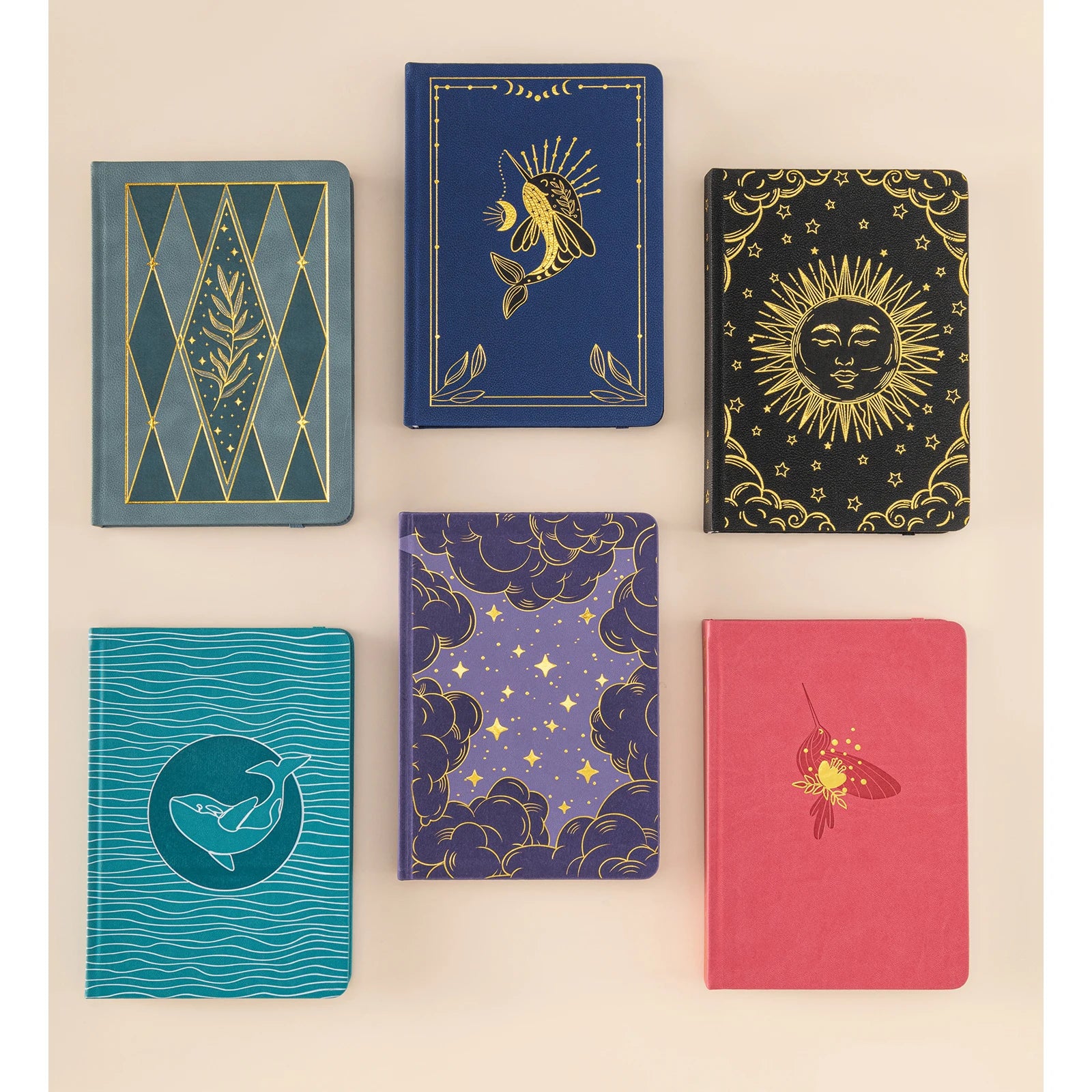 LABON Celestial Themed Journal Aesthetic PU Leather Moon Sun Star Whale Fantasy Magical Writing A5 Diary Dotted Notebook