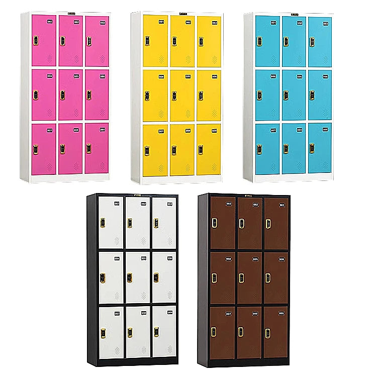 9 Door Induction Locks Steel Workwear Cabinets Changing Room Staff Cabinets Staff Uniform Storage Cabinet