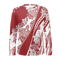 Wholesale Polyester Long Sleeve Shirts Custom Style Blank Men's T Shirts Sublimation Hawaiian Print Custom Logo T-shirts for Men