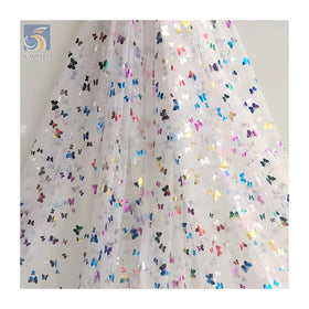 New Fashion Design 100%Polyester Colorful Hot Film Butterfly Ombre Tulle Print Fabric for Kids Tutu Skirt
