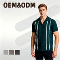 OEM New Customized Casual Men's Breathable Fabric Short Sleeve T-shirt POLO Shirt Cardigan