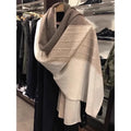 Factory Wholesale Large Chunky Scarf Wool Knitted Scarf Shawl in Undyed Natural Color