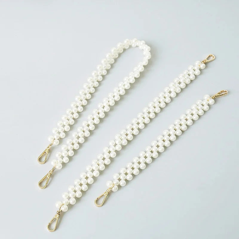 Deepeel L1-48 Purse Decorative Accessories DIY Handbag Single Shoulder Crossbody Strap Pearl Bag Chains