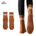 Custom Logo Middle Height Women Sport Pilates Yoga Socks With Bottom Grippers