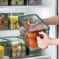 Kitchen Fridge Organizer Plastic Storage Box for Fresh-Keeping Vegetable Fruit Time-Keeper Basket Containers Refrigerator