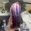 Natural Crystals Healing Point Raw rainbow Purple Fluorite Quartz Crystal Wands 7-10cm Obelisk for Healing