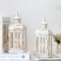 Wholesale Vintage Table Candle Lantern Metal Hollow Hanging Pillar Candle Holder for Indoor Festival Decoration