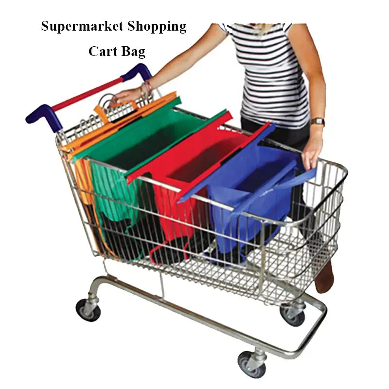Wholesale Trolley Reusable Shopping Cart Foldable Bags for Supermarket