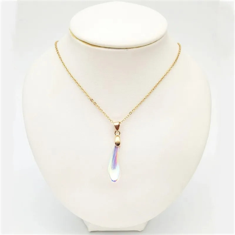 Wholesale Colorful Crystal 3D Glass Shoe Pendant Necklace