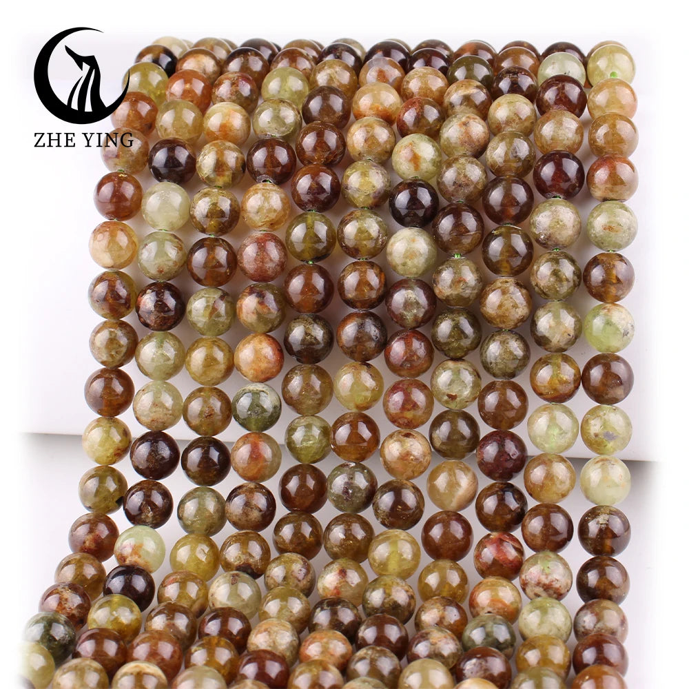 Zhe Ying 6/8/10mm Tsavorite Garnet Green 100% Natural Heailing Crystal Beads Bracelet Gemstone Loose Tsavorite Natrual