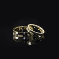 Abiding Custom Geometric Bright Gold Plated 925 Silver Width Plain Couple Ring Concave Chunky Matching Wedding Band No Diamond