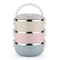 Creative Portable Stainless Steel Insulated Lunch Box Divided Grid Japanese Lunch Box for Student