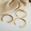 Chic Jewelry Accessories Spring Stainless Steel Bracelet Waterproof Gold Plated Twist Wire Cuff Bracelet Pulseras Y Brazaletes