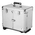 Large Capacity Hair Salon Stylist Rolling Makeup Train Case