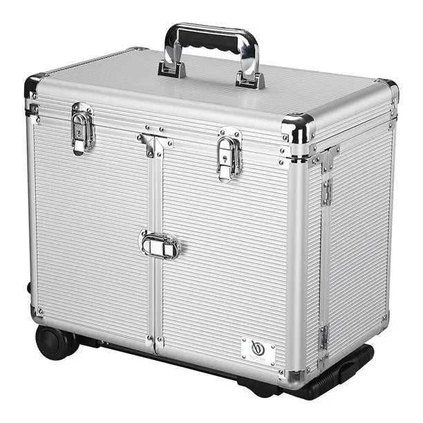 Large Capacity Hair Salon Stylist Rolling Makeup Train Case