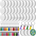 Custom Wholesale Round Shape Cheap MDF Sublimation Tassel Keychain