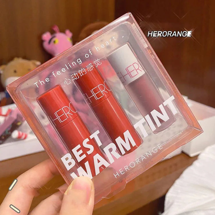 HERORANGE Lip Gloss Set Mini Lipstick Box Matte Moisturizer Lipstick Waterproof Lasting Lip Gloss