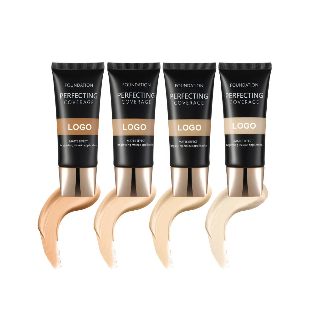 Custom Logo Full Coverage Matte Foundation Makeup Liquid Private Label Foundation Matte Waterproof Liquid Foundation
