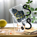 Wholesale Hot Sale Japanese Style Cute Cat Shape Glass Coffee Mug 300ml Capacity Eco-friendly Custom Logo