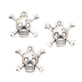 Charms Skull Pirate Flag Antique Silver Color Pendants Making DIY Handmade Tibetan Finding Jewelry 15x17MM