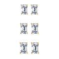 SP Korean Style Simple Tiny 925 Sterling Silver Gemstone Stud Earrings