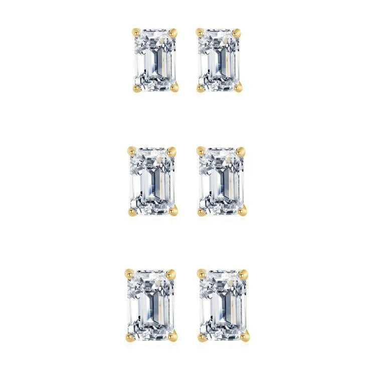 SP Korean Style Simple Tiny 925 Sterling Silver Gemstone Stud Earrings