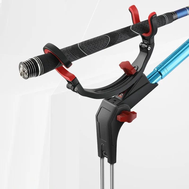 Dual-Head 360 Degree Adjustable Universal Fishing Pole Holder Folding Bracket for Sea Lake Fish Rod Fishing Rod Rack Accessories