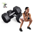 30% off Cast Iron Rubber Round Hex Dumbbell Set 5KG 7.5KG 10KG Home Gym Exercise