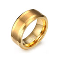 Hawaiian Jewelry Blank 8mm Wide Gold Tungsten Carbide Ring Brushed  Wedding Band Rings for Men