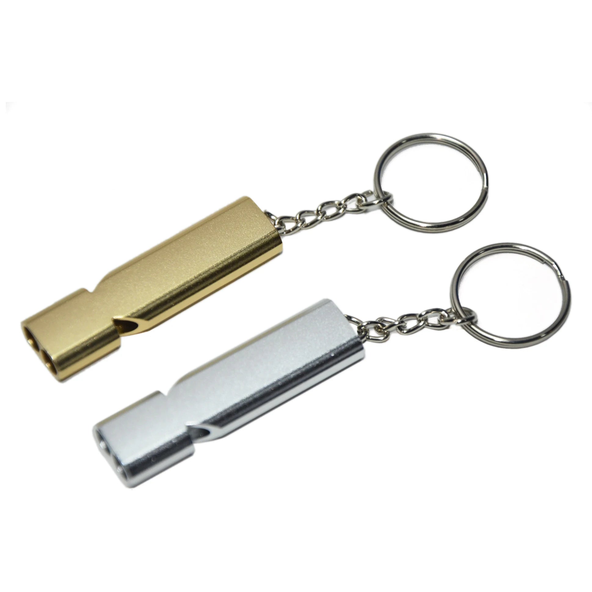 120dB Loud Double Tube Aluminum Alloy Safety Whistle Emergency Keychain for Outdoor Camping Hiking Hunting Boating Backpacking