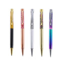 Rose Gold Bling Ballpoint Pen Wedding Gift Set Custom Logo Blue/Black Ink Promotional Metal Pen 0.7mm Writing Width Quotation