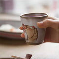 Japanese Creative Animal Pattern Customised Eco-Friendly Ceramic Coffee Cups Novelty Gifts 160ml Cat Straight Handhold Couple