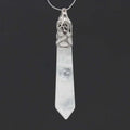 DIY Wholesale Chakra Reiki Spiritual Opal NecklaceCrystal Point Clear Quartz Healing Crystal Pendulum Necklace