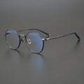 China Stock Classic Pure Titanium Lightweight Full-Rim Polygon Design Carved Pattern Optical Frame Myopia Anti-blue Light Custom